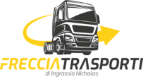camion grigio e freccia gialla.